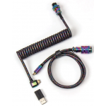 Keychron Cab-7 優質盤繞 USB-C 線 (Angled/彩黑色)
